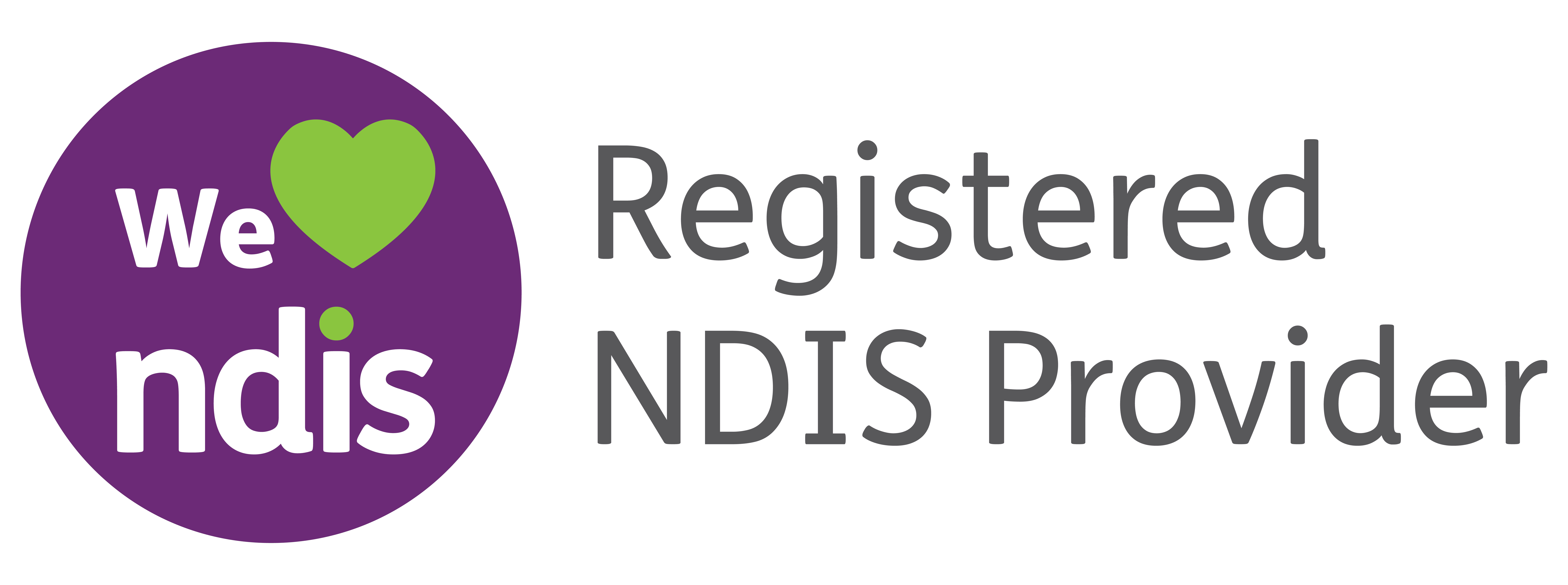 We heart NDIS Registered provider logo - Long